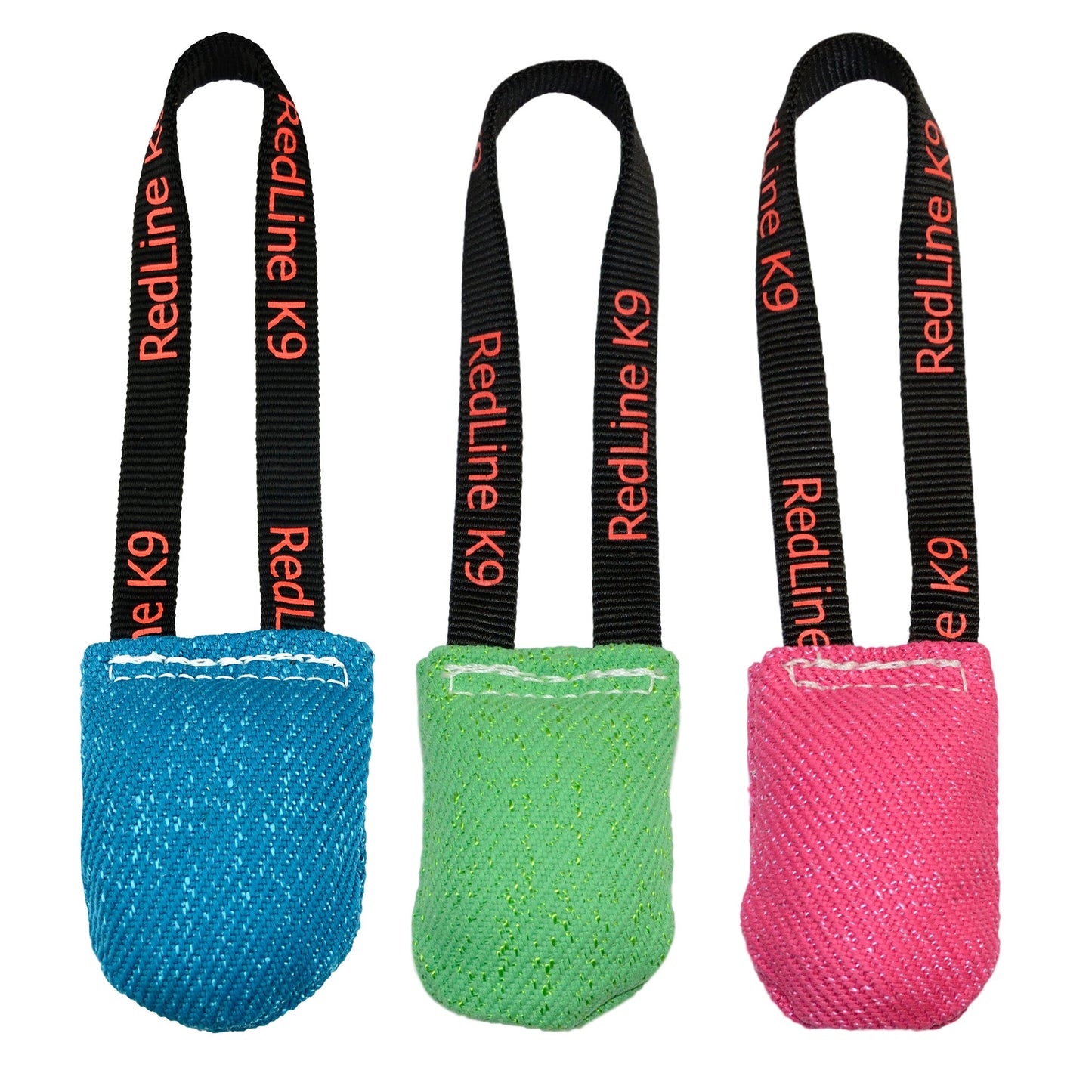 Bundle Of 3 Bite Suit Tug Toys (3" x 4") 1 Handle - Random Colors