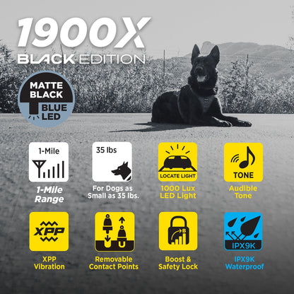 Dogtra 1900X Black Edition 1-Dog Unit