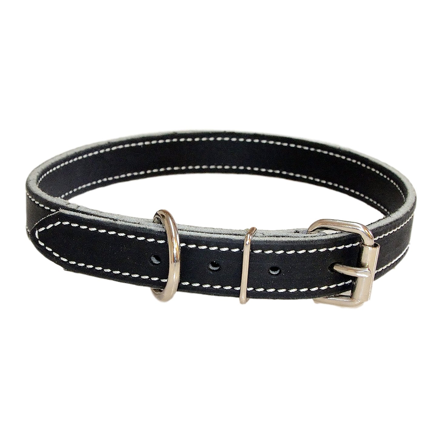 Flat Leather Collar - 3/4" or 1" Wide